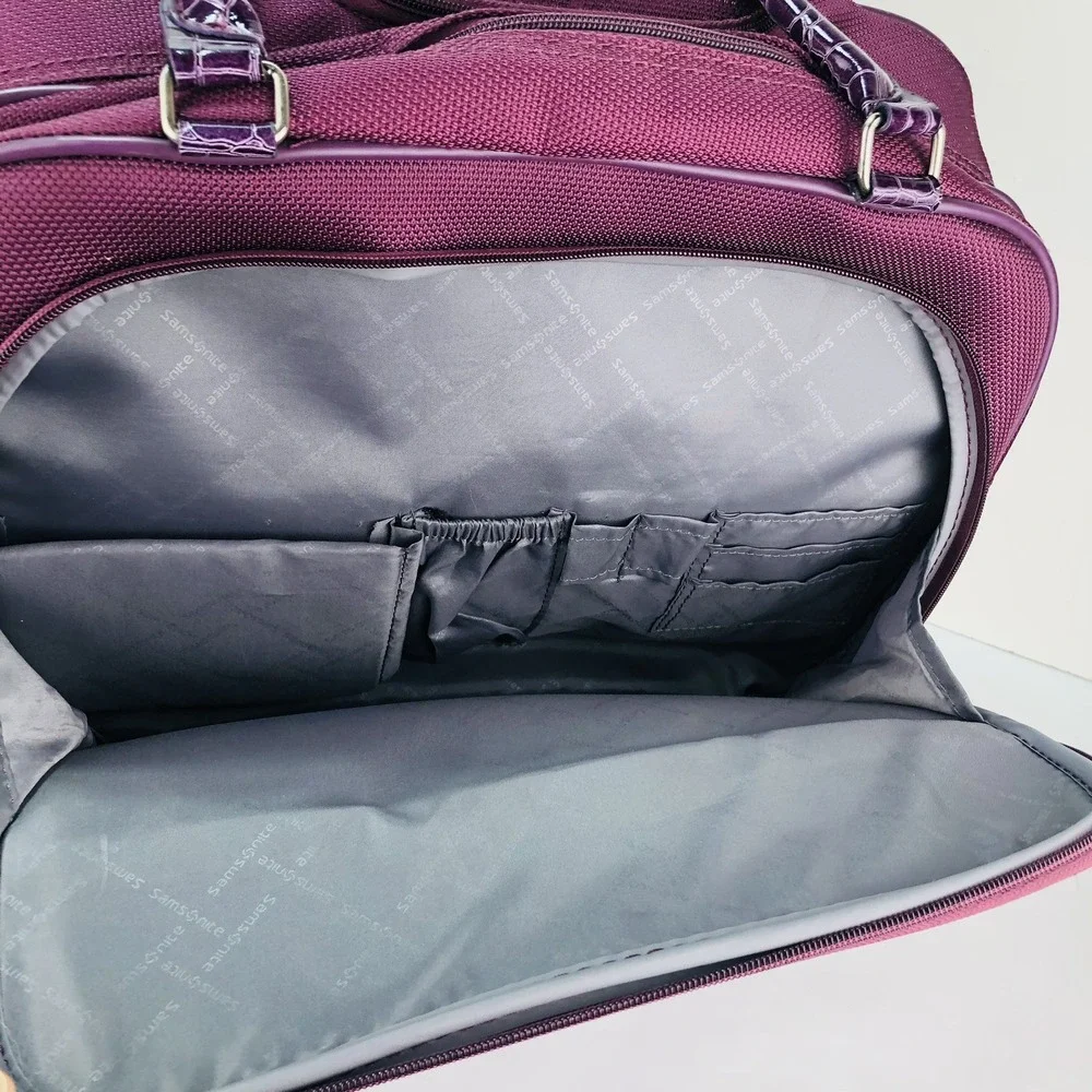 Samsonite Silhouette Carry-On Suitcase Purple 2-Wheel Under Seat Luggage